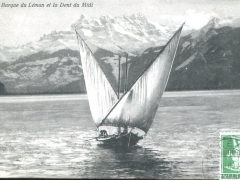 Barque du Leman et la Dent du Midi
