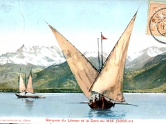 Barques du Leman et la Dent du Midi