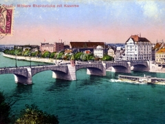 Basel Mittlere Rheinbrücke mit Kaserne