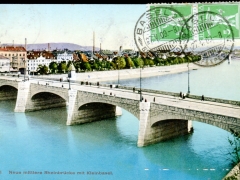 Basel neue mittlere Rheinbrücke mit Kleinbasel