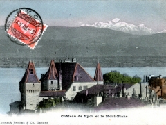 Chateau de Nyon et le Mont Blanc