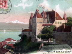 Chateau de Nyon et le Mont Blanc
