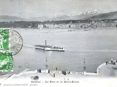 Geneve Le Port et le Mont Blanc