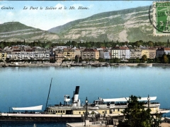 Geneve Le Port le Saleve et le Mt Blanc