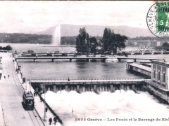 Geneve Les Ponts et le Barrage du Rhone