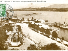 Geneve Monument Brunswick et l'Hotel Beau Rivage