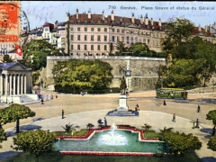 Geneve Place Neuve et statue du General Dufour