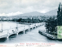 Geneve Pont du Mont Blanc Ile de J J Rousseau