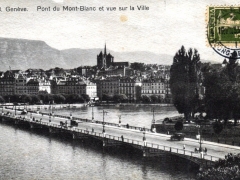Geneve Pont du Mont Blanc et vue sur la Ville