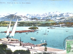 Geneve Rade et chaine du Mont Blanc