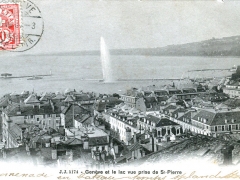 Geneve et le lac vue prise de St Pierre