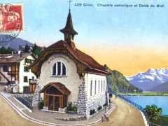 Glion Chapelle catholique et Dents du Midi