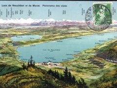 Lacs de Neuchatel et de Morat Panorama des alpes