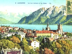 Lausanne Le Lac Leman et les Alpes