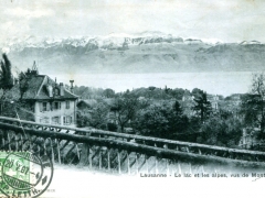Lausanne Le lac et les alpes vue de Montbenon