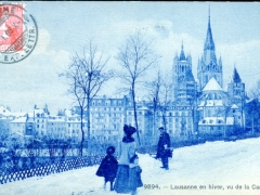 Lausanne en hiver vu de la Caroline