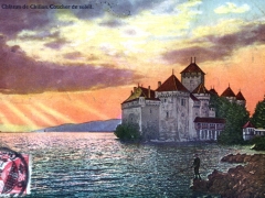 Le Chateau de Chillon Coucher de soleil