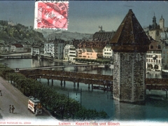 Luzern Kapellbrücke und Gütsch