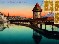 Luzern Kapellbrücke und Rigi