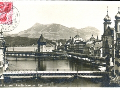 Luzern Reußbrücke und Rigi