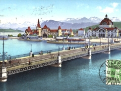 Luzern Seebrücke Bahnhof und Friedensmuseum