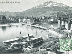 Luzern Seebrücke und Pilatus