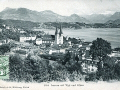 Luzern mit Rigi und Alpen