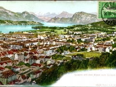Luzern mit den Alpen vom Gütsch aus