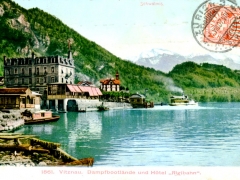 Vitznau Dampfbootlände und Hotel Rigibahn