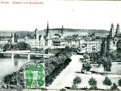 Zürich Utoquai und Quaibrücke