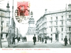 Barcelona Rambla de Cataluna y Monumento a Güell