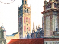 Sevilla Detalle de la Catedral y Torre de la Giralda