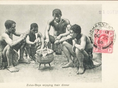 Zulus Boys enjoying their dinner