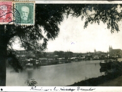 Komarno Donau mit Stadtansicht