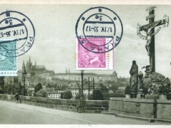 Prag das Kreuz auf der Karlsbrücke