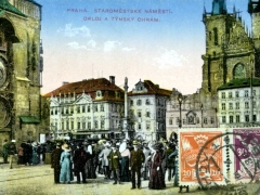 Praha Staromestske Namesti Orloj a Tynsky Chram
