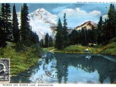 Mt Rainier and Mirror Lake