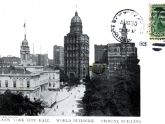 New York City Hall Word Building Tribune Building