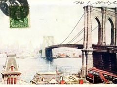 New York East River Bridge from Brooklyn