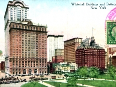 New York Whitehall Buildings and Battary Park