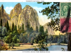 Yosemite National Park Cathedral Rocks from Merced River